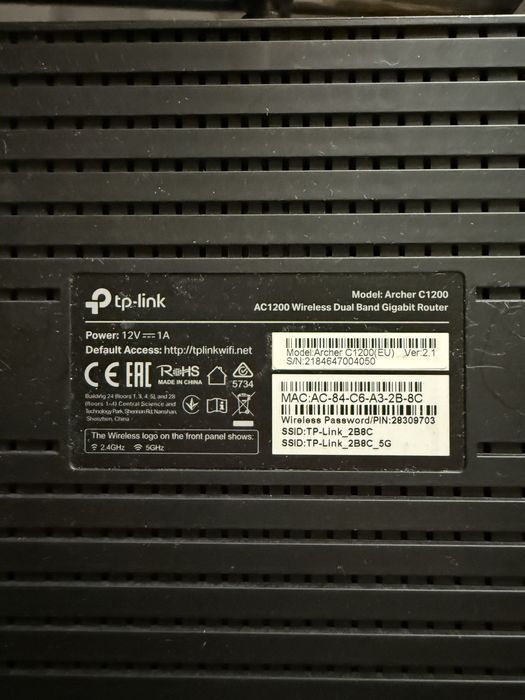 Router Wireless Gigabit TP-LINK Archer C1200, Dual-Band 300 + 867 Mbps