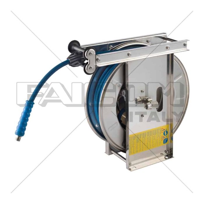 Tambur automat inox AISI 304 +20 mt furtun apa max 400bar/150grd C