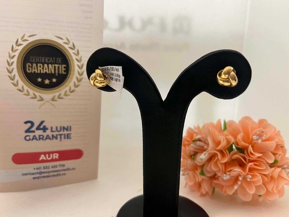 Cercei Aur 14k 2.00g (AG Moldova b32828)-Garantie 2 ani!