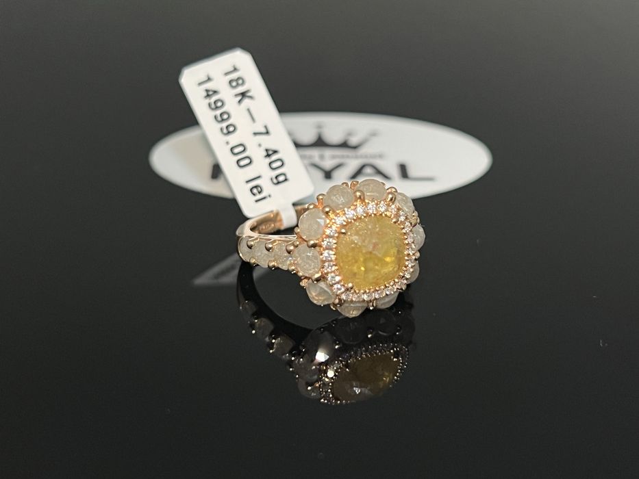 Bijuteria Royal CB : Inel cu diamante aur rosé 18K 750 7,40 grame