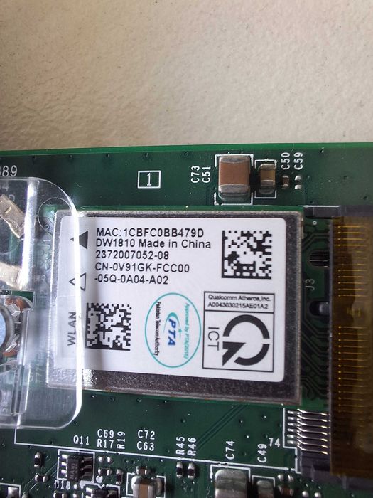 Dell PCI-E Wireless 0FR13Y, DW1810, 2 x antenna