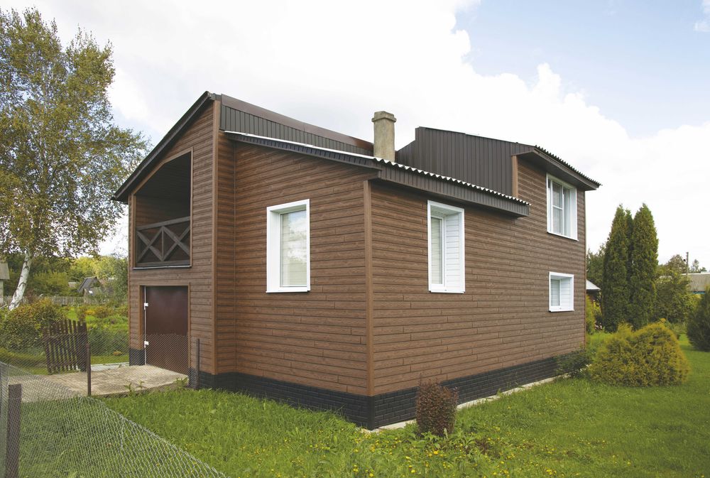 Сайдинг под дерево Винтаж Хокла. Металлочерепица, ондулин, осп