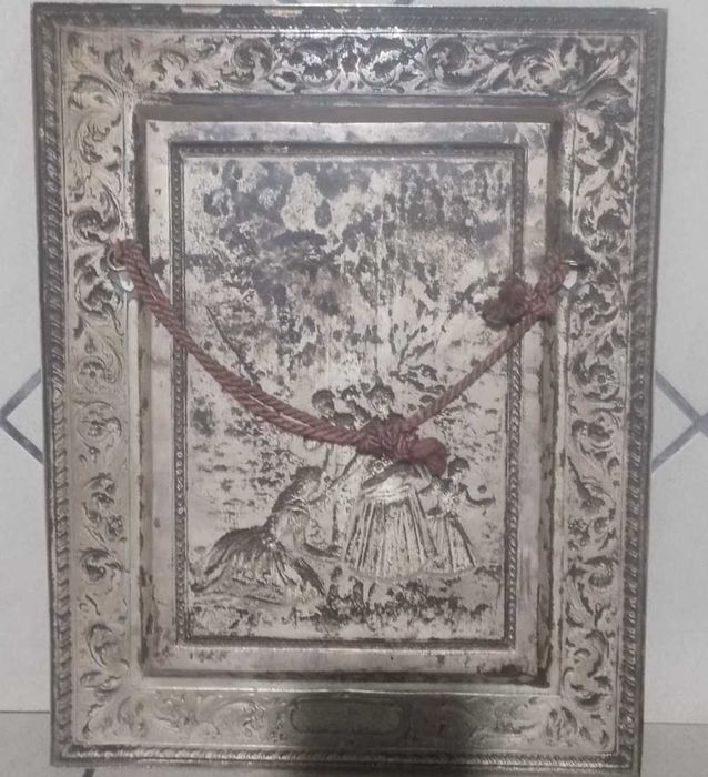 Tablou metaloplastie din cupru argintat reproducere după Goya