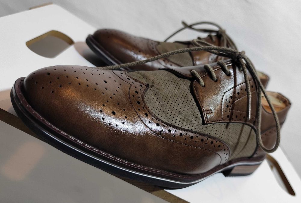 Pantofi derby 40 brogue Lavoratione Artigianale piele naturala moale