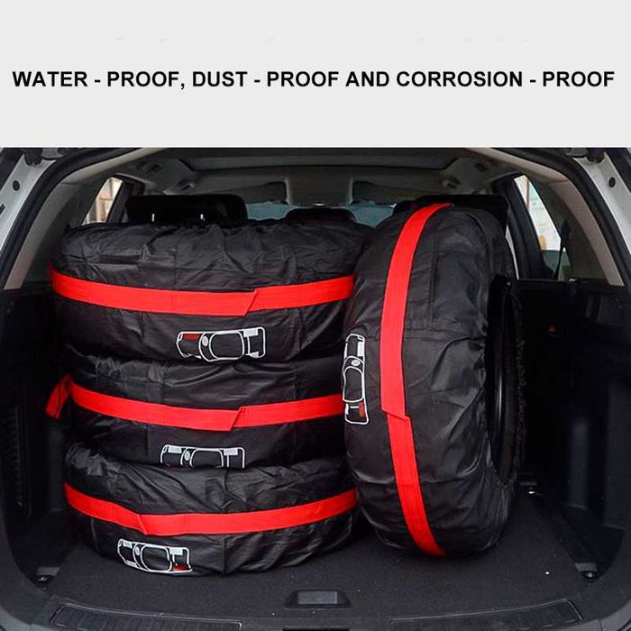 Комплект 4 бр. водоустойчиви калъфи за гуми 13"-18" - универсални