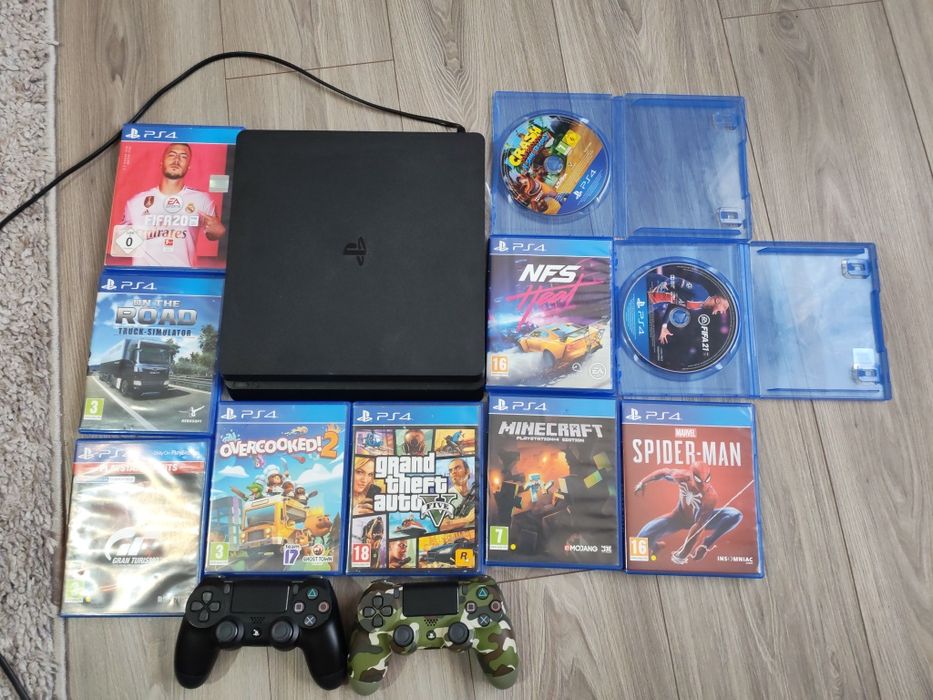 Ps 4 slim bun  cu 2 console
