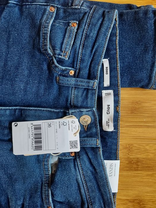 Vând blugi Mango, albastru, mas 36,skinny