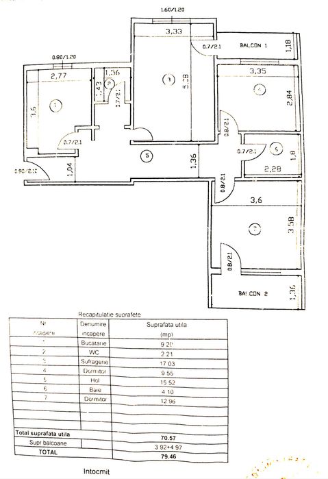 Iasi Valea Lupului  3 decomandate 99000 euro