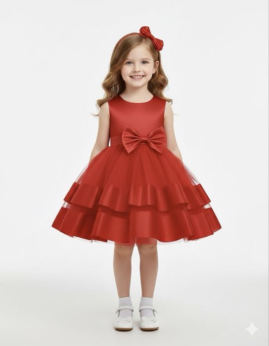 Красное ( бордовое) платье на 1-3,5-8 лет