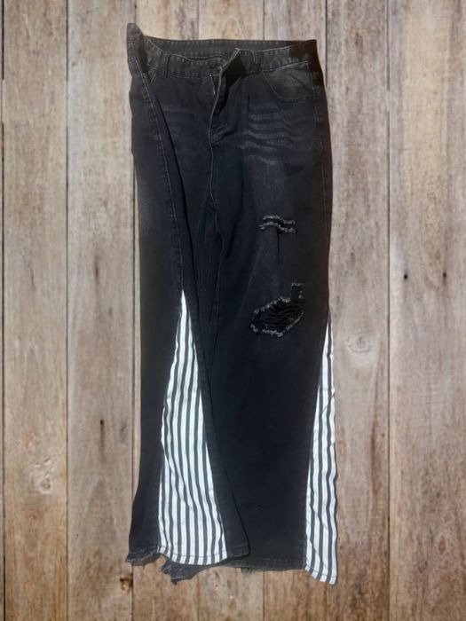 джинсы baggy с полосками