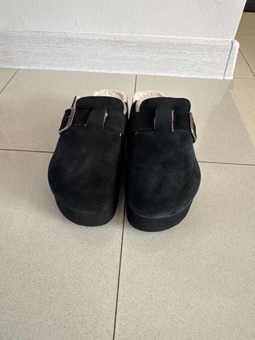 Чехли с мъхеста подплата - естествен велур - НОВИ!