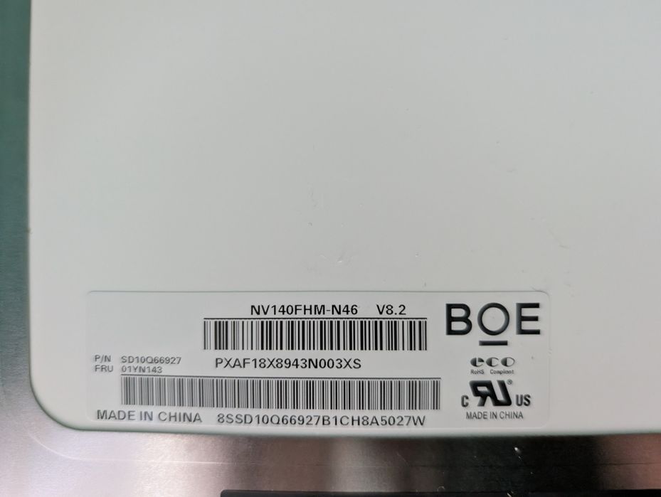 Дисплей за Lenovo Thinkpad 14  inch LED Full HD IPS, модел  NV140FHM-N