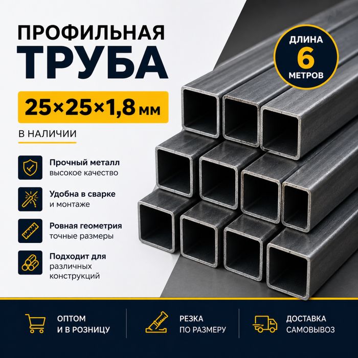 Профильная труба 25*25*1,8мм