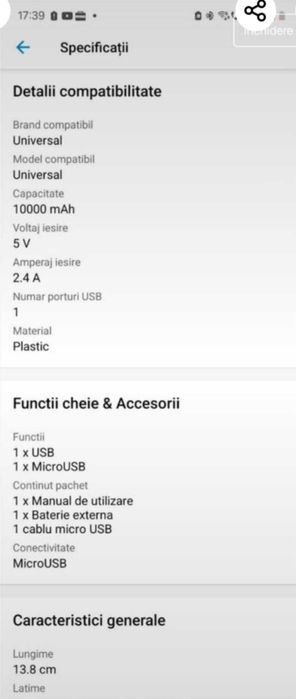 Baterie externa (power bank) Remax Dot Series de 10.000mAh/37Wh