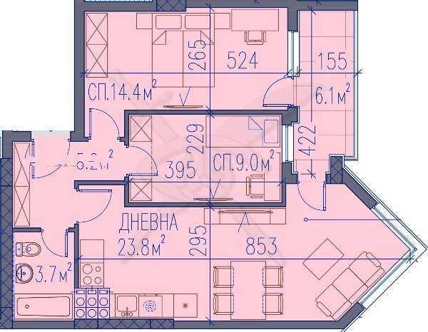 Продава се Тристаен апартамент в Пловдив, Христо Смирненски - 95 кв.м за 1155 €/кв.м - Снимка #8