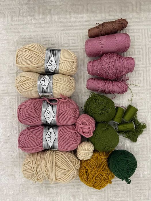 Набор для рукоделия (бусины, пряжа)