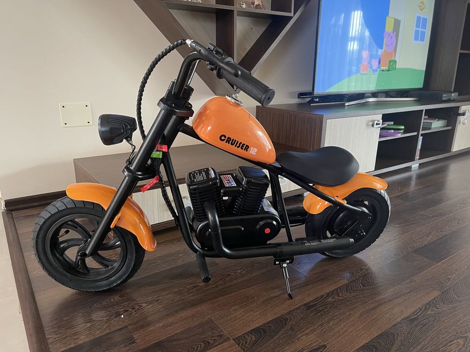 Motocicleta electrica copii Hyper GOGO Cruiser 12 Plus + kit roz + roti ajutatoare – ca noua