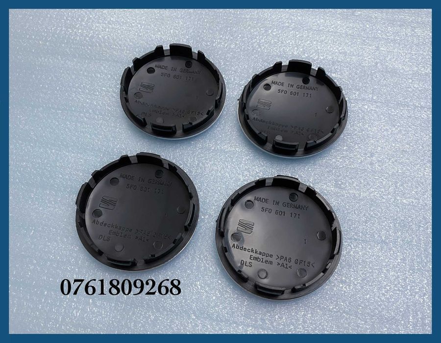 Set 4 capace negre 55mm 5F0601171 jante aliaj Seat