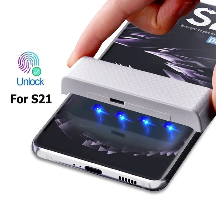 Samsung Galaxy S22 S21 S20 Ultra /3D UV ТЕЧНО ЛЕПИЛО Стъклен протектор