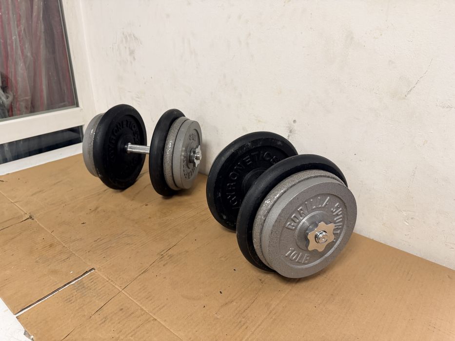 Set gantere reglabile noi 80 kg. 40 kg+40 kg=80 kg, pret 850 lei