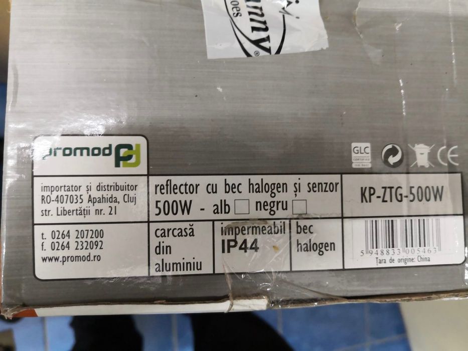 Reflector cu bec halogen si senzor 500W nou