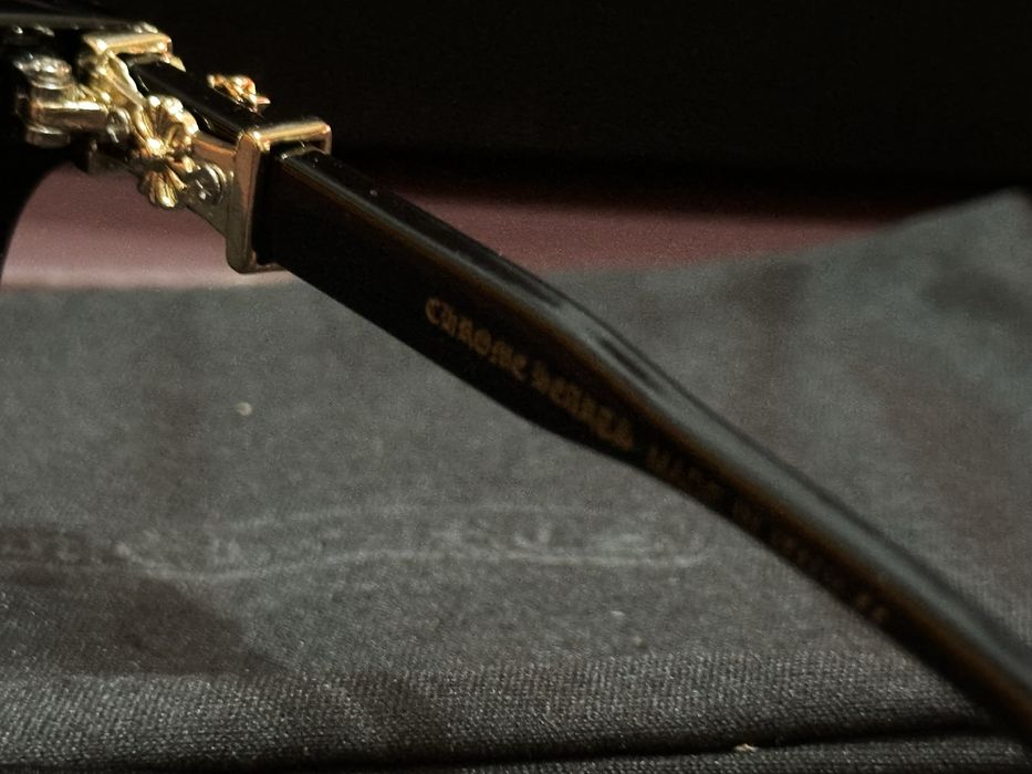 Чисто нови оптични очила Chrome Hearts Cox Ucker със златни елементи