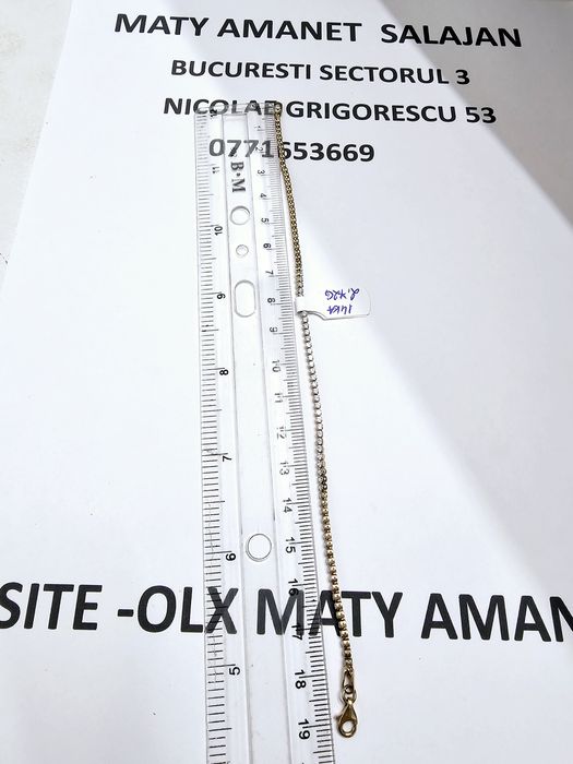 Vand bratara tenis din aur 14 k 2.72 g cod 385