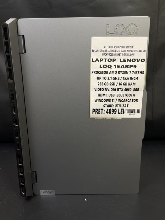 Laptop Lenovo LoQ / Amd Ryzen 7 7435HS / 1TB Ssd / 24GB RAM #48483