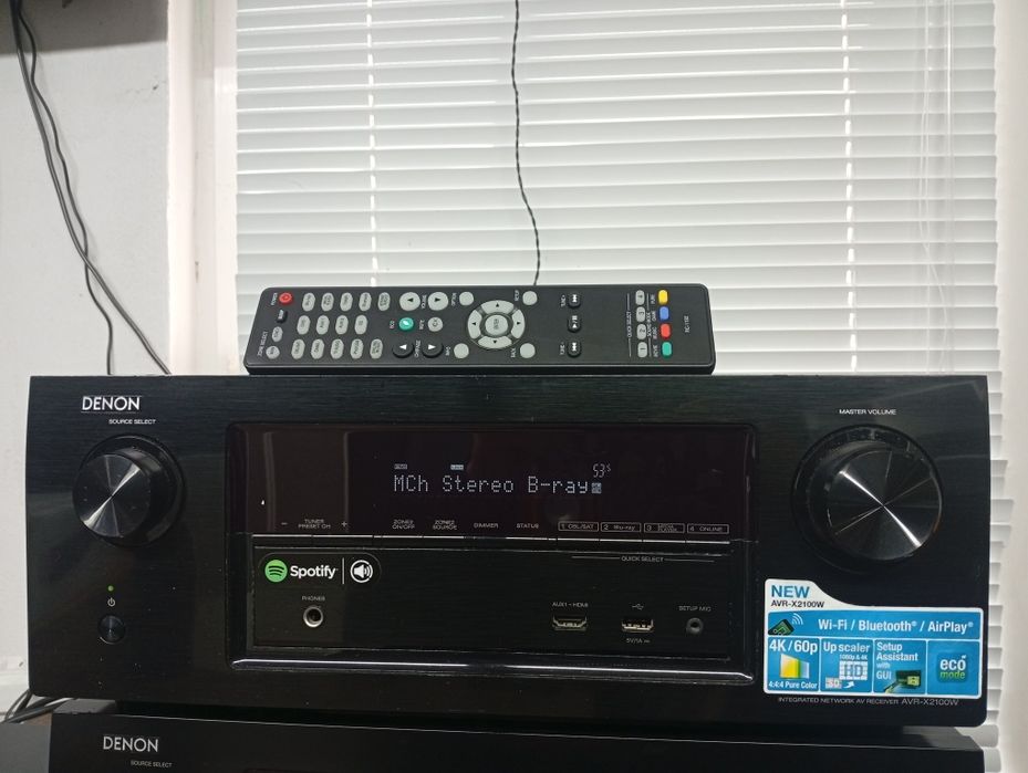 7.2 канален ресивър DENON AVR-X 2100 Bluetooth 4K Wi-fi