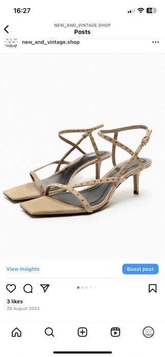 Sandale piele naturala marime 38 toc comod elegante casual