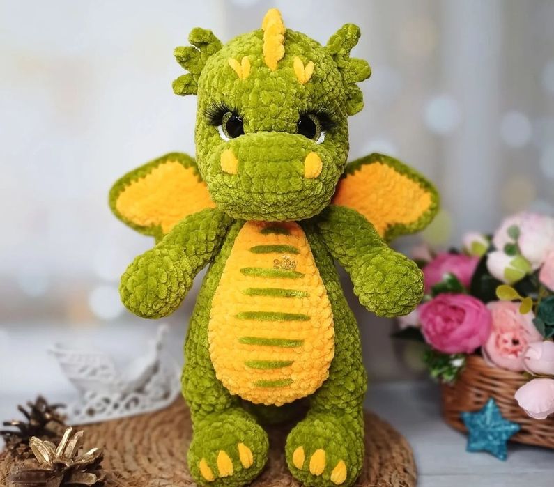 Мылый вязанный Дракончик 30см