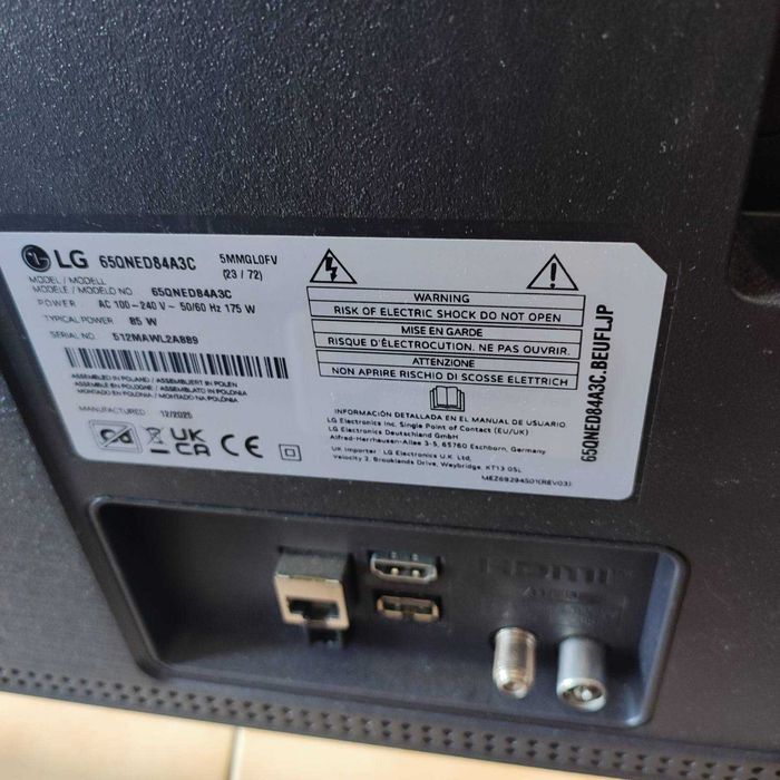 Смарт телевизор LG 65QNED84A3C 4K Ultra HD QNED