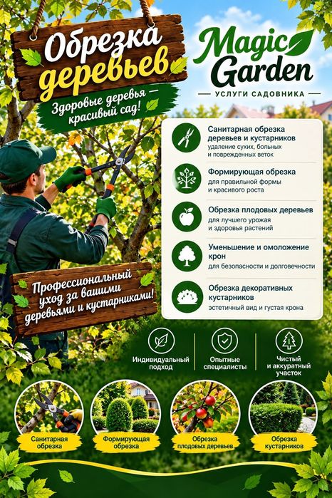 Обрезка плодовых деревьев разные!