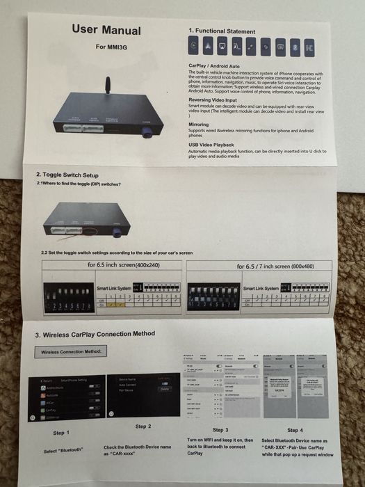 Modul Wireless Apple CarPlay / Android Auto Audi A1 A4 A5 A6 A7 A8 Q3 Q5 Q7 MMI 3G RMC