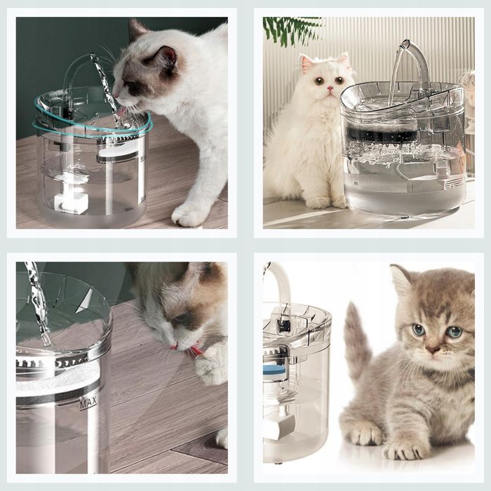 Fantana automata de apa pentru pisici si caini, 1,8 l