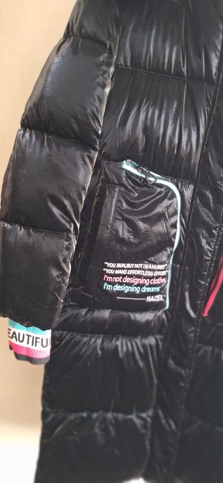 Пухено дълго атрактивно яке с гъши пух