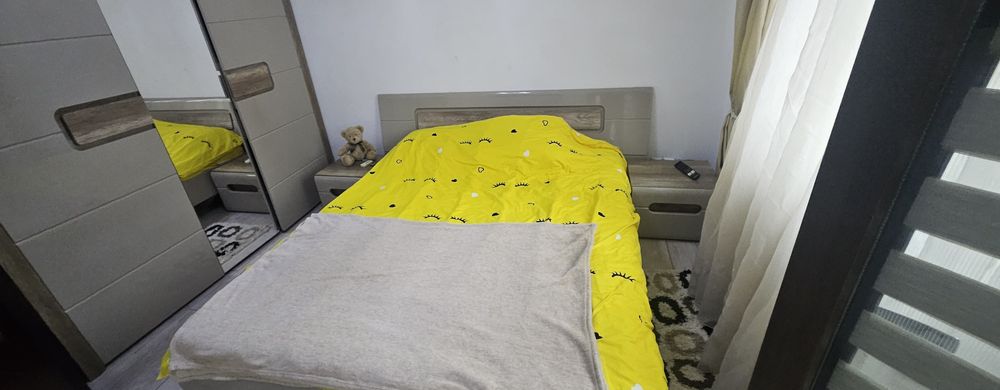 Dormitor comple Pat+ saltea Dormeo+ Dulap+ 2 noptiere