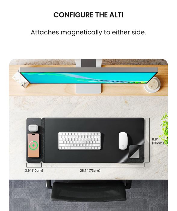 Подложка Journey за бюро с безчично зарядно за телефон и слушалки