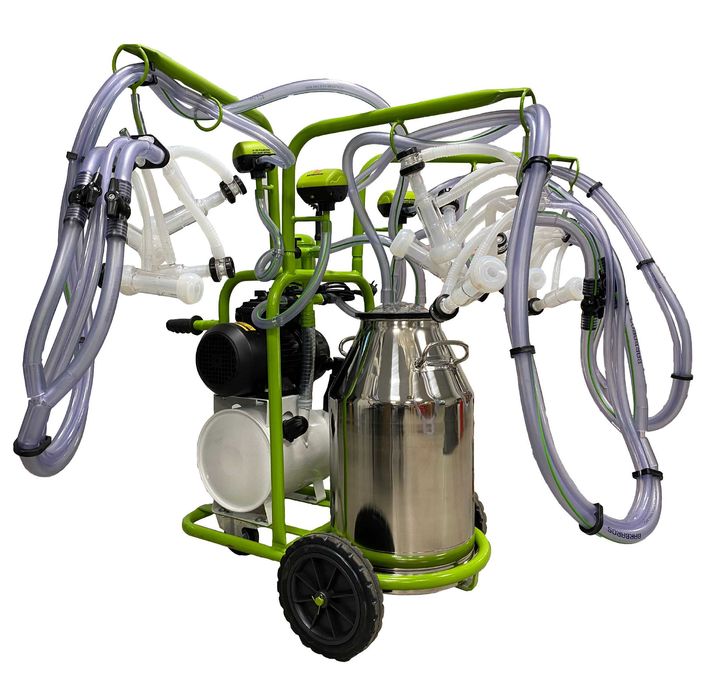 Aparat de muls capre, 6 posturi, 1 bidon 40L inox, pahare plastic, 480/min,1,1 kw