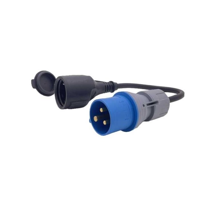 Адаптерен кабел CEE 16A към Schuko шуко 30 см – за кемпер, каравана