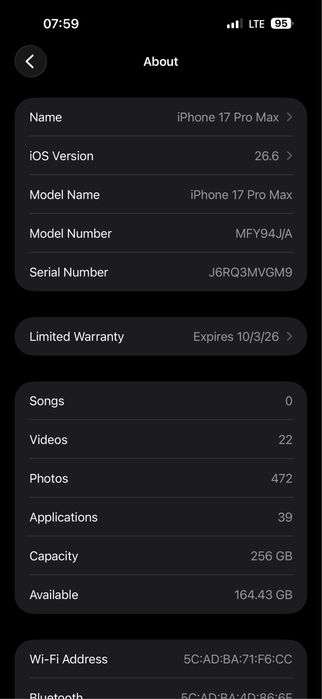 Iphone 17 pro max  E-sim. Karobka dakument