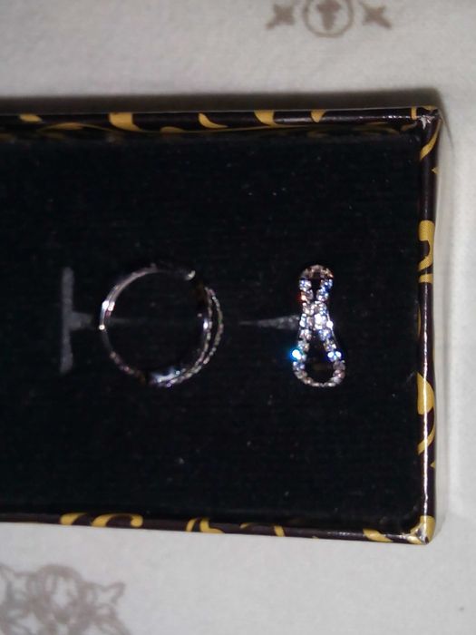 vand cercei aur alb 14 K  cu garantie