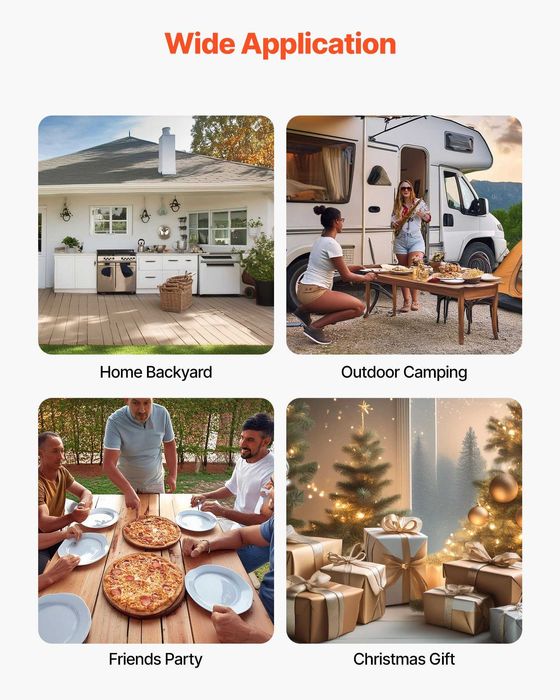 Външна пица пещ на дърва/пелети, с термометър и електрическо въртене