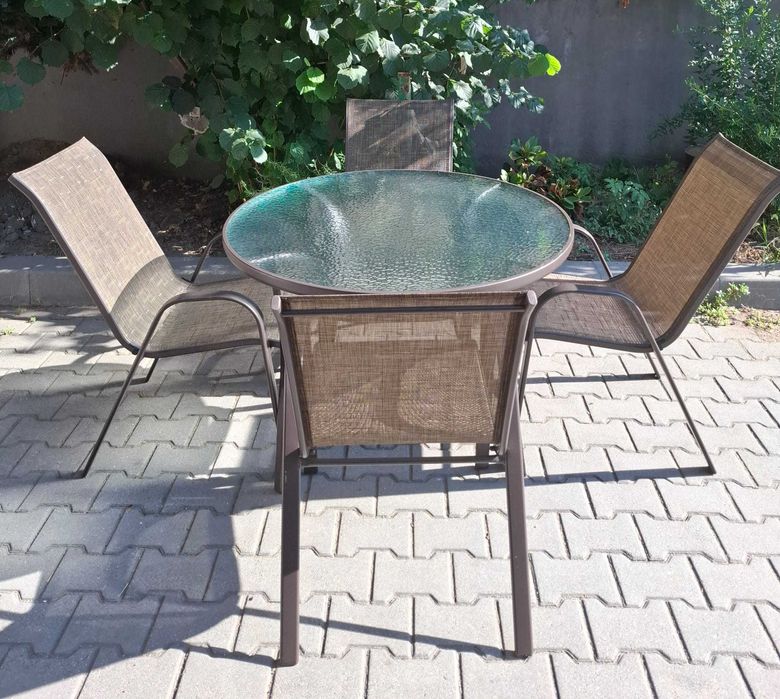 Set Mobilier Masa Rotunda+4 Scaune Terasa/Gradina JGX-062