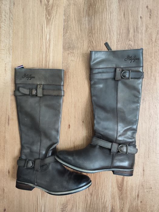 Cizme lungi Tommy Hilfiger din piele mărimea 38