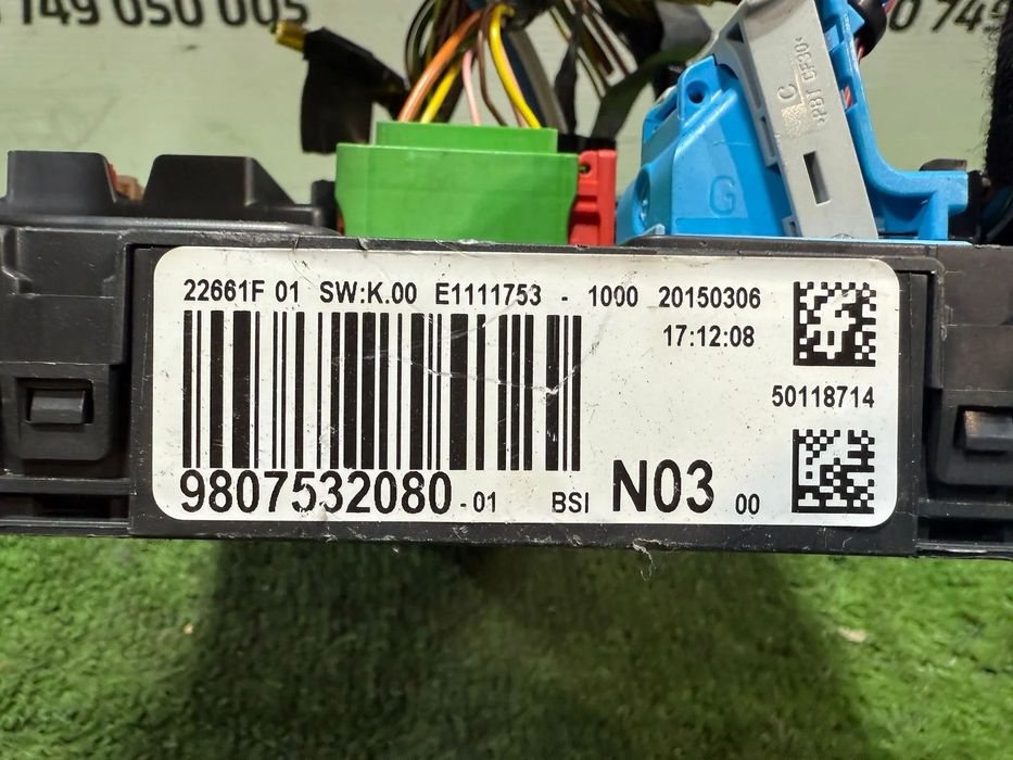 PANOU SIGURANȚE / BSI PEUGEOT 208 2015 1.0 BENZINA / BERLINA 3 USI COD OEM 9807532080 22661F E1111753 2012-2019