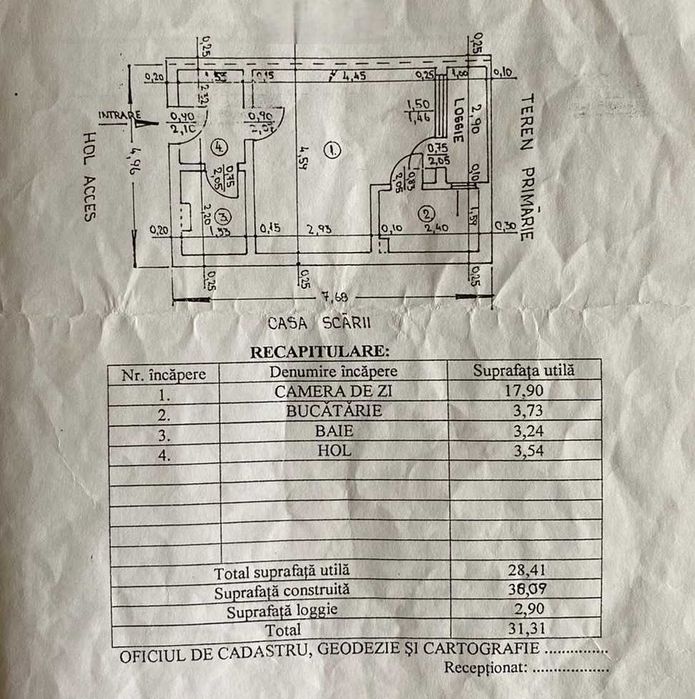 Schimb apartament cu  1 camera
