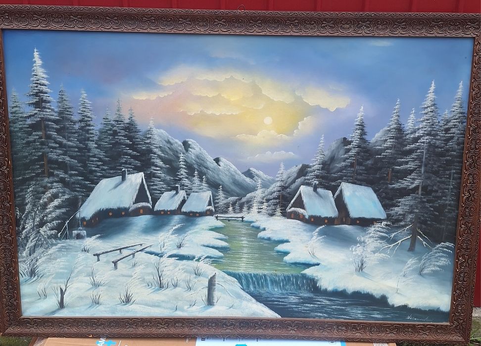 Taplou pictat pe panza