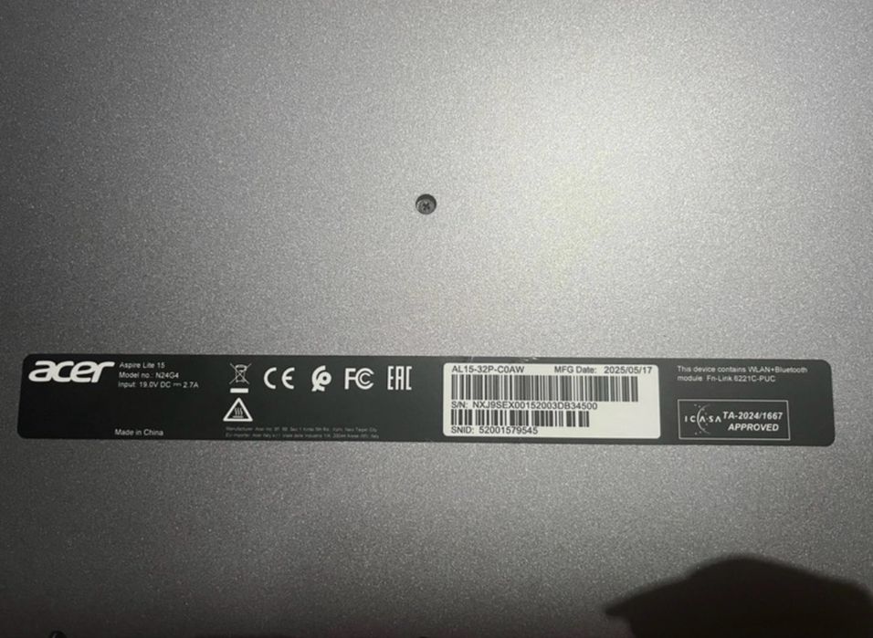 Laptop Acer Aspire Lite 15