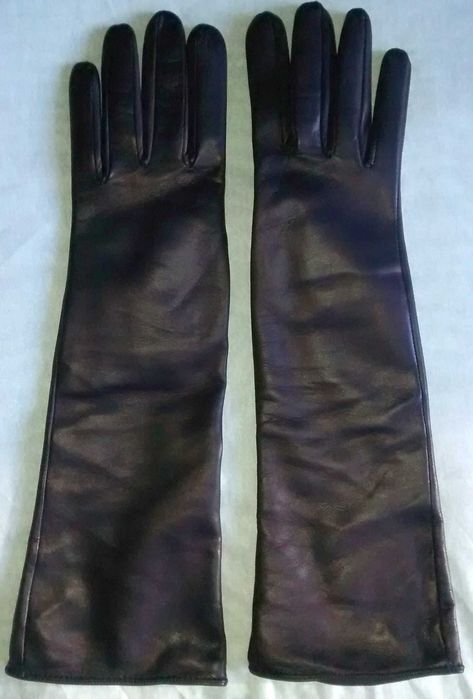 Manusi lungi piele 40 cm, piele nappa, marimea 6.5, 7, 7.5